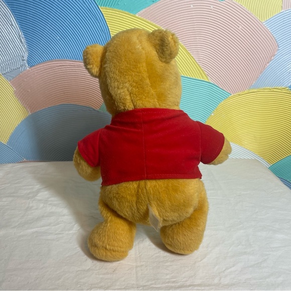 Mattel 1994 Winnie the Pooh Teddy Bear With Honey Pot Stuffed Animal Plush 12" - Picture 4 of 4